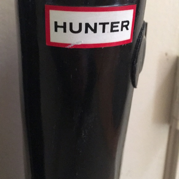 Hunter Original Black Glass Tall Rain Boots 5 M - Picture 4 of 8